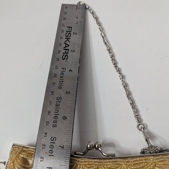 Excellent condition vintage 1960s gold scalloped beaded purse - Picture 16 of 16